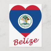 Belize Flag Heart Briefkaart (Voorkant)