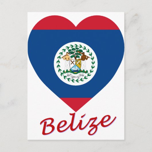 Belize Flag Heart Briefkaart (Voorkant)