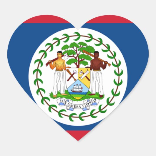 Belize Flag Heart Sticker (Voorkant)