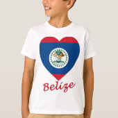 Belize Flag Heart T-shirt (Voorkant)