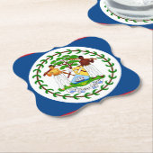 Belize Flag Kartonnen Onderzetters (Gekanteld)