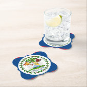 Belize Flag Kartonnen Onderzetters (Insitu)