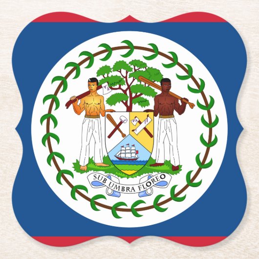 Belize Flag Kartonnen Onderzetters (Voorkant)