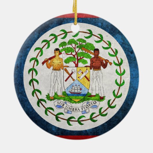 Belize Flag Keramisch Ornament (Achterkant)