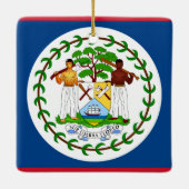 Belize Flag Keramisch Ornament (Achterkant)