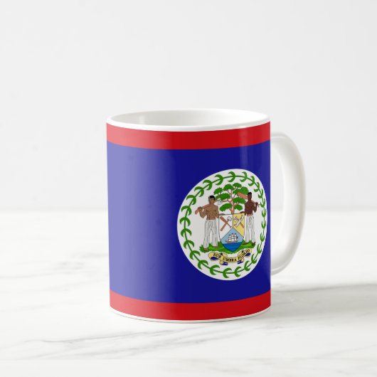 Belize Flag Keramische Mok (Voorkant rechts)
