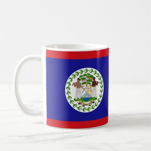 Belize Flag Keramische Mok (Links)