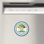 Belize Flag Magnet (Insitu (Vaatwasser))