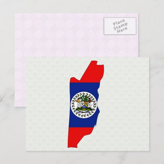 Belize Flag Map — volledige grootte Briefkaart (Voorkant / Achterkant)