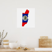 Belize Flag Map — volledige grootte Poster (Keuken)