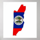 Belize Flag Map — volledige grootte Poster (Voorkant)
