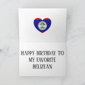Belize Flag Patriotic Birthday Kaart (Binnen)