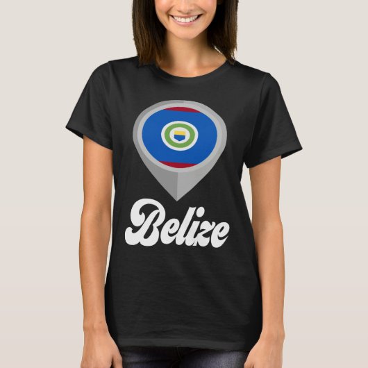 Belize Flag Pin  I Love Belize Travel T-shirt (Voorkant)