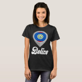 Belize Flag Pin  I Love Belize Travel T-shirt (Voorkant volledig)