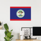 Belize Flag Poster (Thuiskantoor)