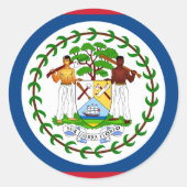 Belize Flag Ronde Sticker (Voorkant)