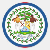 Belize Flag Ronde Sticker (Voorkant)