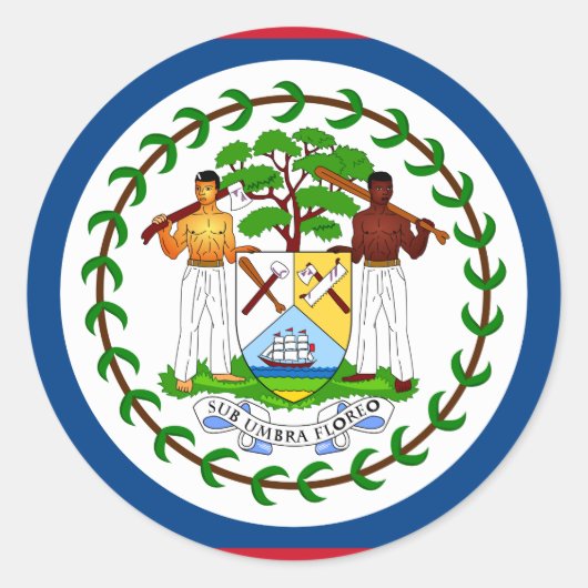 Belize Flag Ronde Sticker (Voorkant)