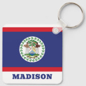 Belize Flag Sleutelhanger (Achterkant)