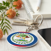 Belize Flag Sleutelhanger (Zijkant)
