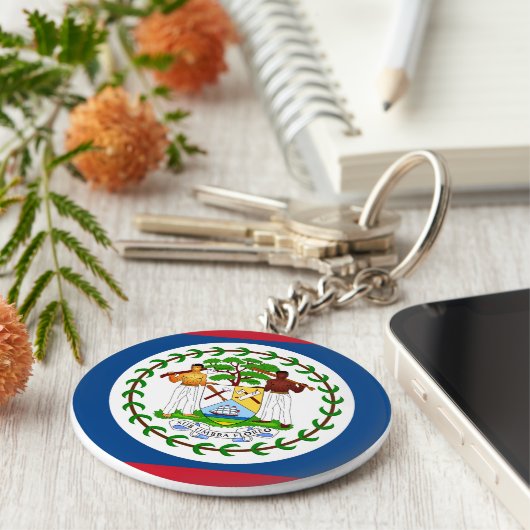 Belize Flag Sleutelhanger (Zijkant)
