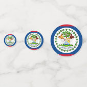 Belize Flag Tafel Confetti (Achterkanten)