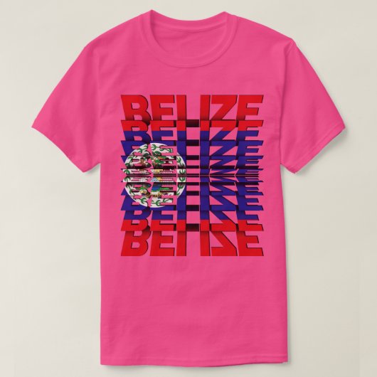 Belize Flag Tekst, effect T-shirt (Design voorkant)