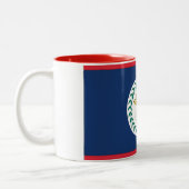 Belize Flag Tweekleurige Koffiemok (Links)