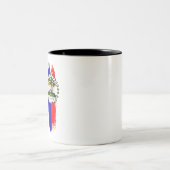 Belize Flag Tweekleurige Koffiemok (Center)