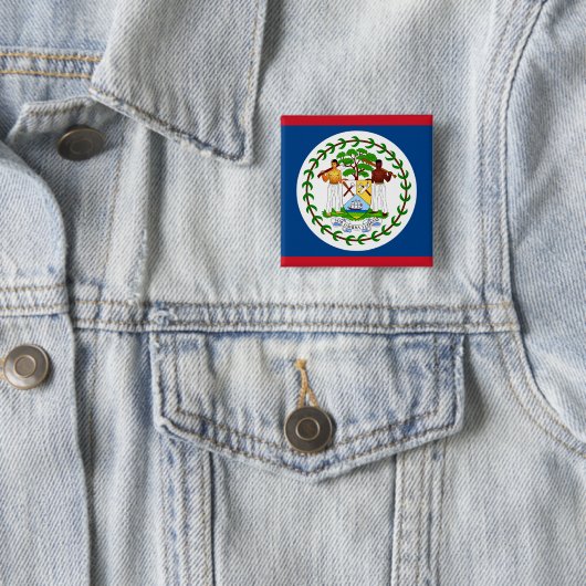 Belize Flag Vierkante Button 5,1 Cm (In situ)