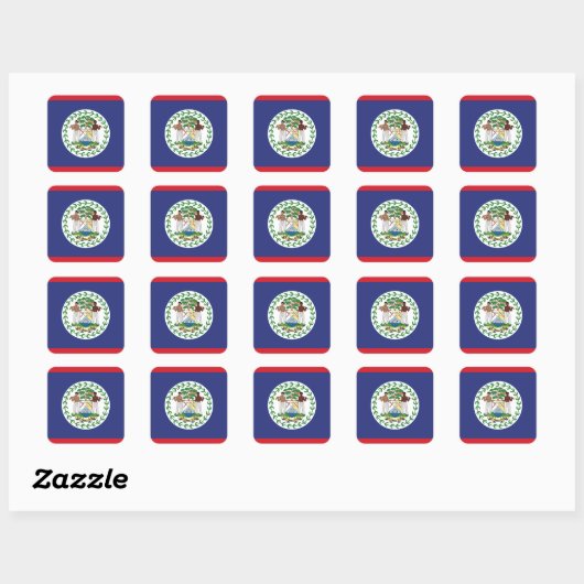 Belize Flag Vierkante Sticker (Vel)