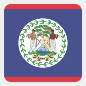 Belize Flag Vierkante Sticker (Voorkant)