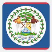 Belize Flag Vierkante Sticker (Voorkant)