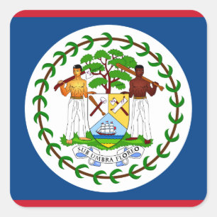 Belize Flag Vierkante Sticker