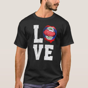 Belize Flag Voetbal Fan Love Belizer T-shirt