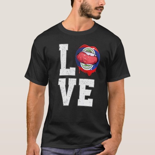 Belize Flag Voetbal Fan Love Belizer T-shirt (Voorkant)