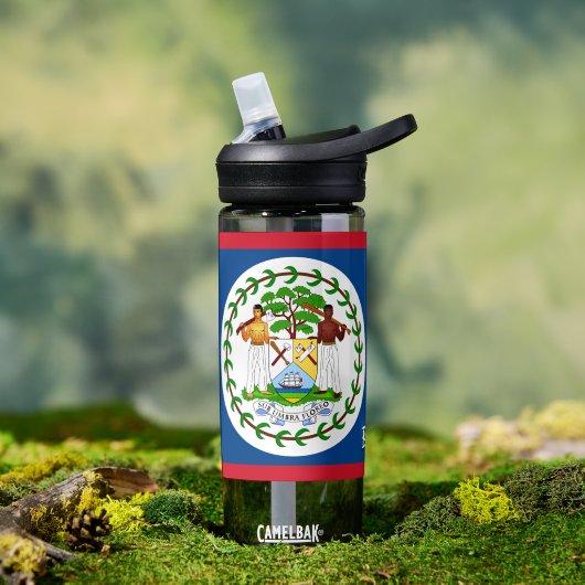 Belize fles, patriottische Belizeaanse vlag Waterfles (Buiten)