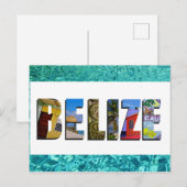 Belize foto's van Tropische Beach Blue Ocean-reize Briefkaart (Voorkant / Achterkant)