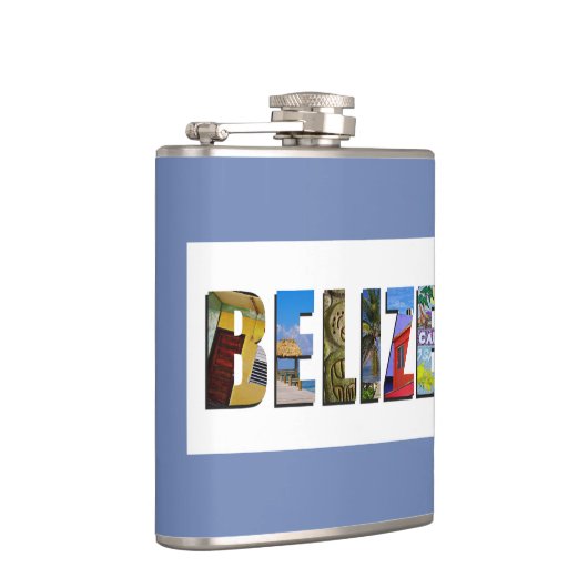 Belize foto's van Tropische Beach Blue Ocean-reize Heupfles (Rechts)