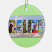 Belize foto's van Tropische Beach Blue Ocean-reize Keramisch Ornament (Links)