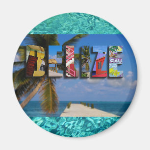 Belize foto's van Tropische Beach Blue Ocean-reize Magneet