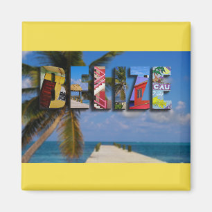 Belize foto's van Tropische Beach Blue Ocean-reize Magneet