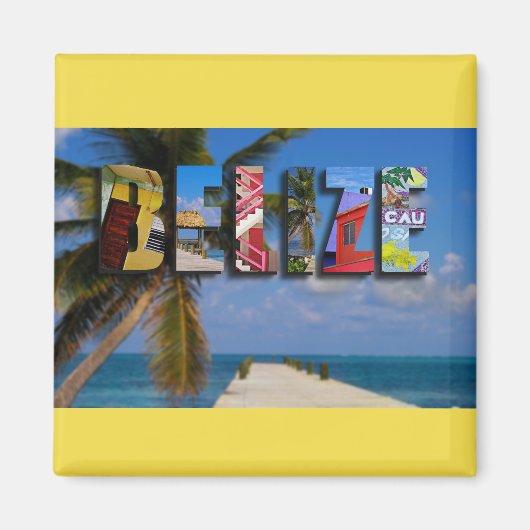 Belize foto's van Tropische Beach Blue Ocean-reize Magneet (Voorkant)