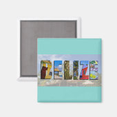 Belize foto's van Tropische Beach Blue Ocean-reize Magneet (Voorkant / Achterkant)