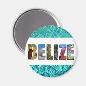Belize foto's van Tropische Beach Blue Ocean-reize Magneet (Voorkant / Achterkant)