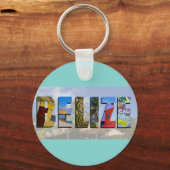 Belize foto's van Tropische Beach Blue Ocean-reize Sleutelhanger (Achterkant)