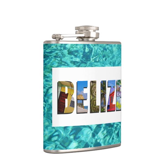 Belize foto's van Tropische Blauwe Oceaan reizen Heupfles (Rechts)