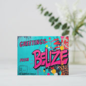 Belize graffiti stijl begroeting Briefkaart (Staand voorkant)