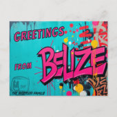 Belize graffiti stijl begroeting Briefkaart (Voorkant)