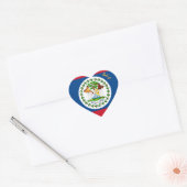 Belize Heart Sticker, Patriottische Belizeaanse vl Hart Sticker (Envelop)